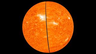 First entire-sun image from NASA's STEREO spacecraft.