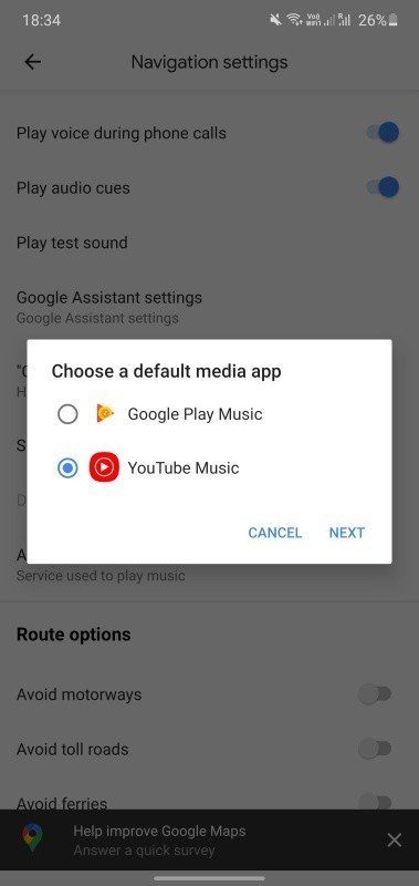 Google Maps Youtube Music Playback Controls