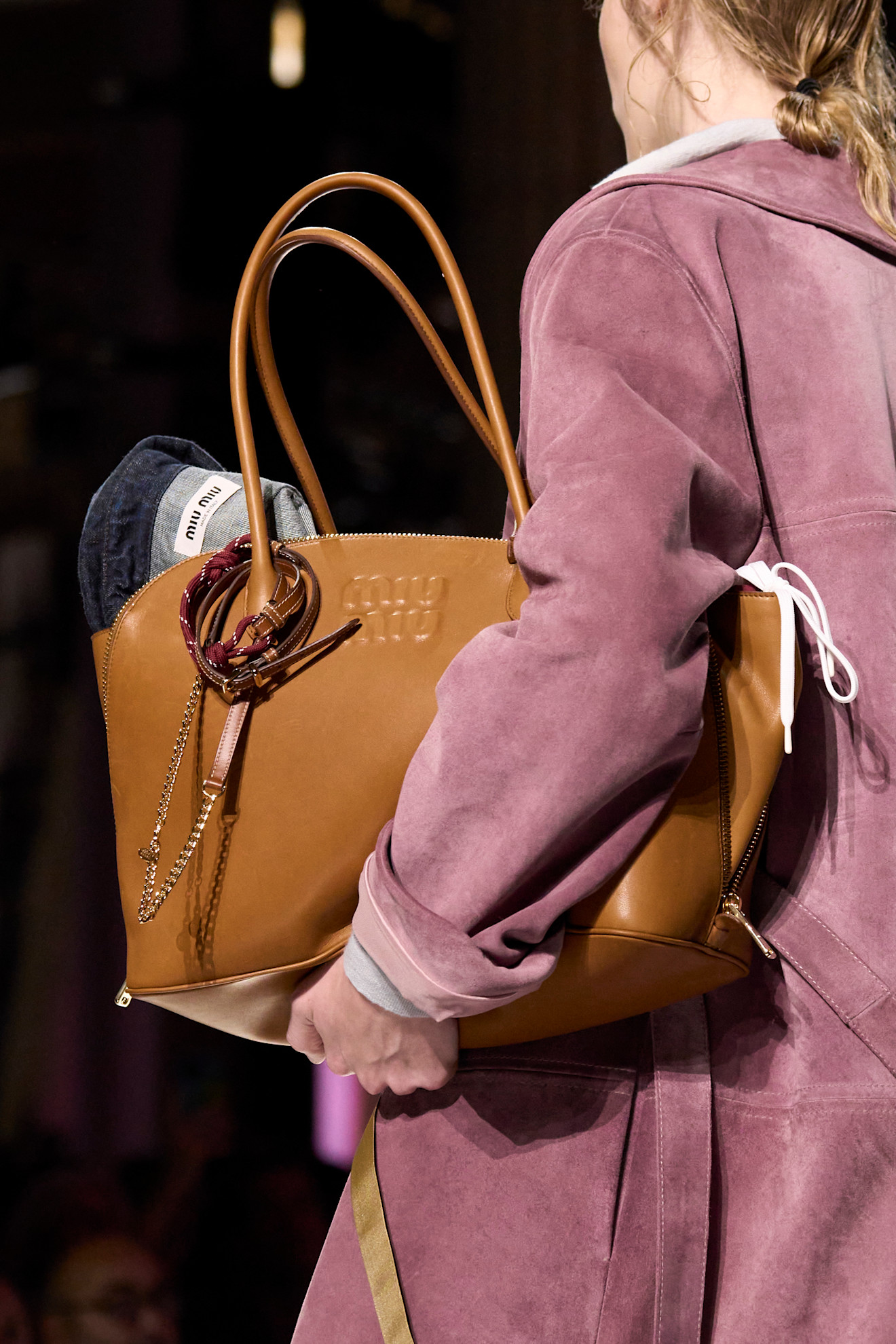 An image of the rope accessory trend on Miu Miu's spring/summer 2024 runway.