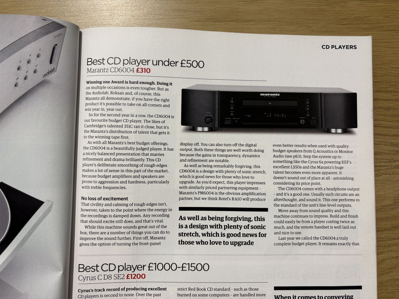 Marantz CD players in What Hi-Fi? magazines