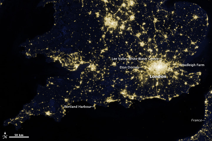 London Lights From Space