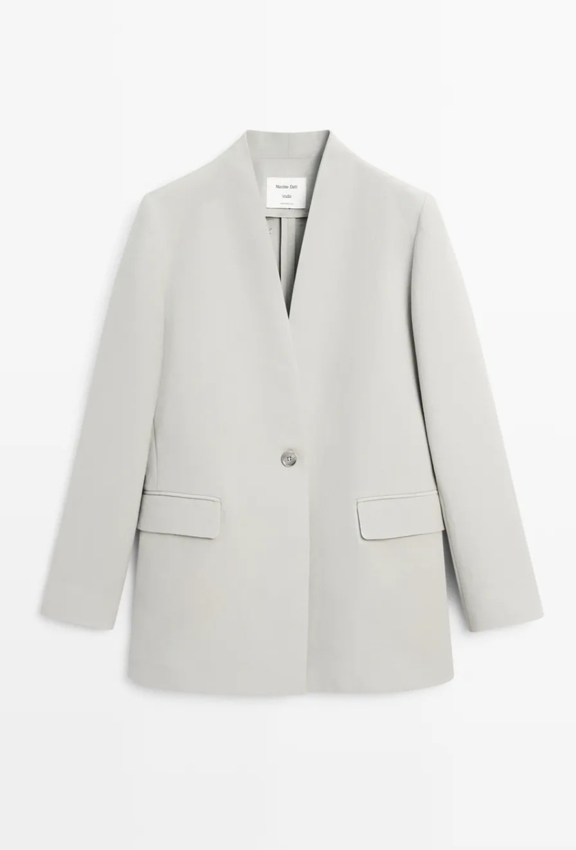 Massimo Dutti, Suit Blazer With Button Detail
