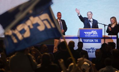 Bibi delivers a victory speech.