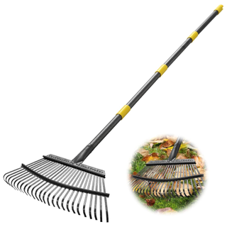 A garden leaf rake