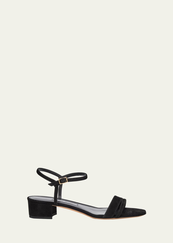 Simple Metallic Ankle-Strap Sandals