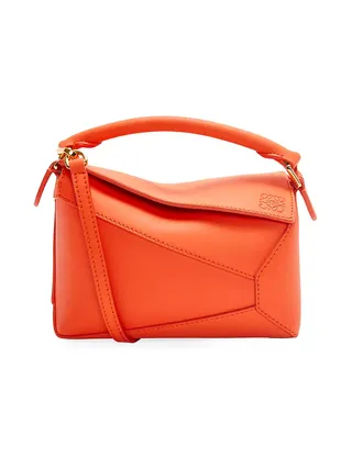 ​loewe X Paula's Ibiza Mini Puzzle Edge Leather Shoulder Bag