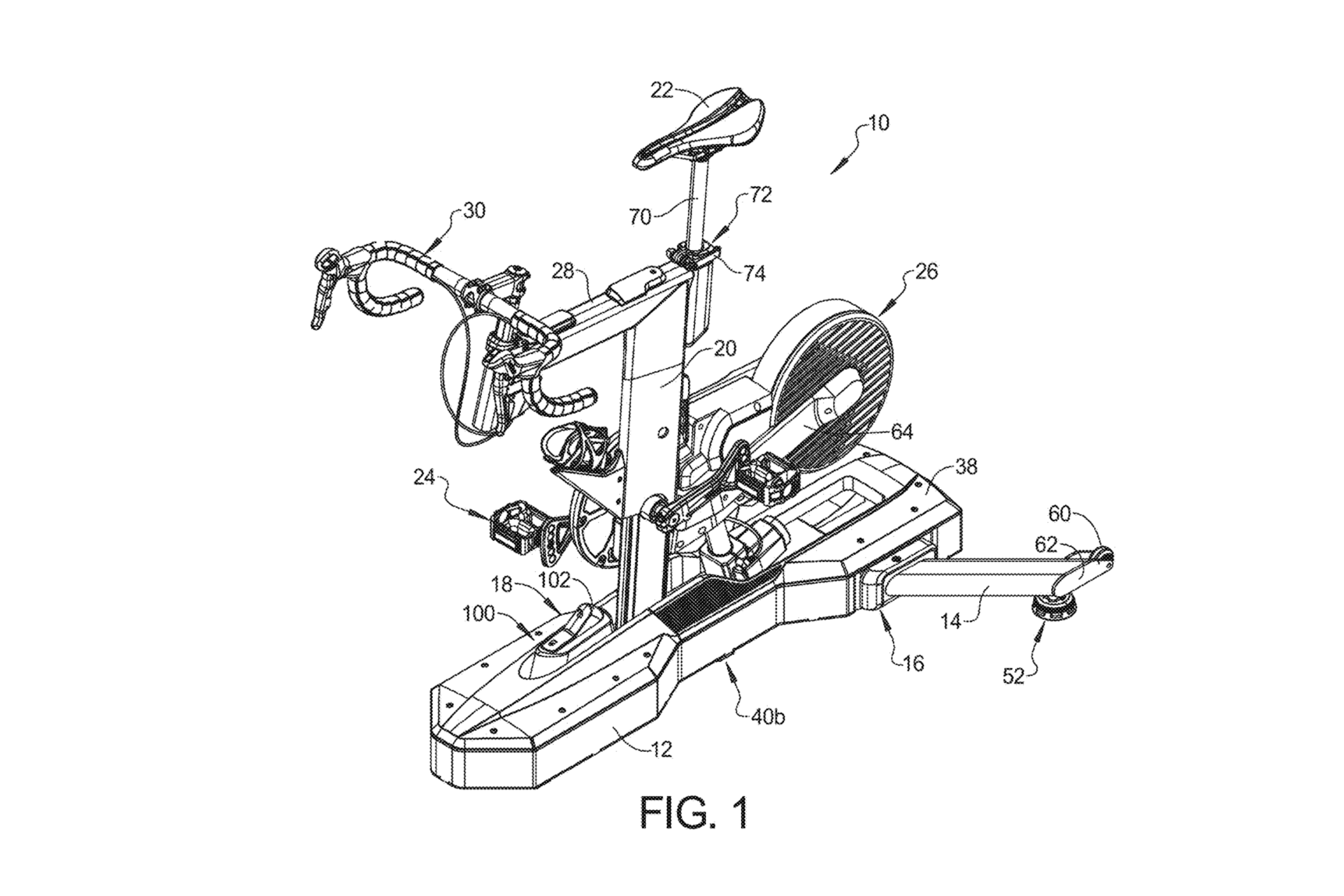 Drawings of a design for a wahoo indoor exercise bike