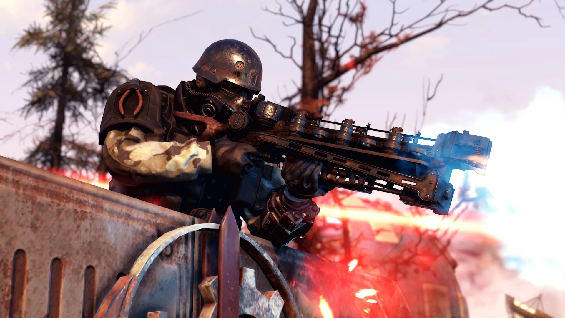 Fallout 76 Steel Reign Review - Hellcat Mercenaries Shooting With a Shotgun