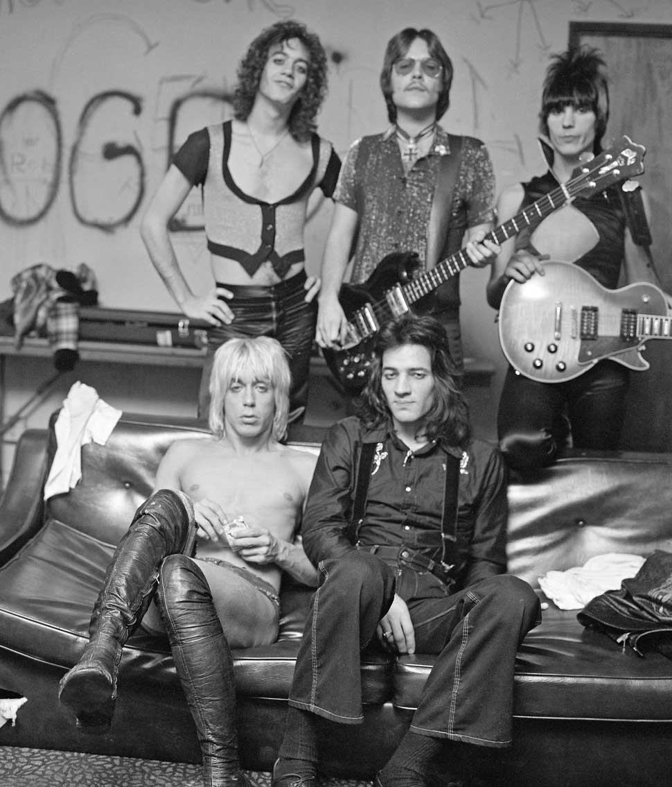 Iggy &amp;amp; The Stooges posing backstage at the Whisky A-Go-Go in West Hollywood, 1973