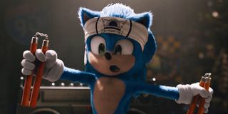 Sonic the Hedgehog with nunchucks