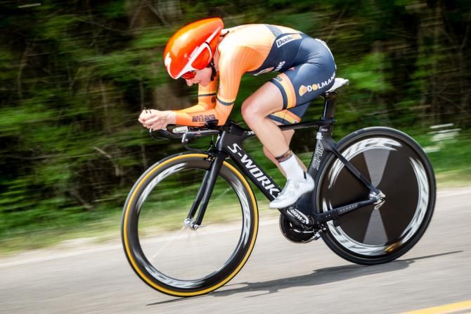 Megan Guarnier (Boels Dolmans) riding into sixth place for the day