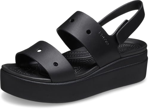 Crocs Womens Brooklyn 4u Low Wedges Black 9 Medium