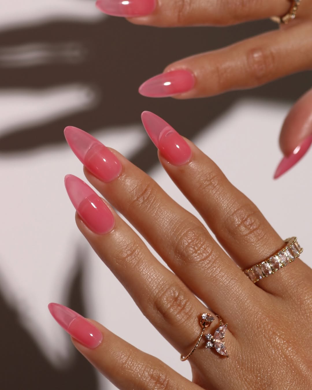 pink jelly nails