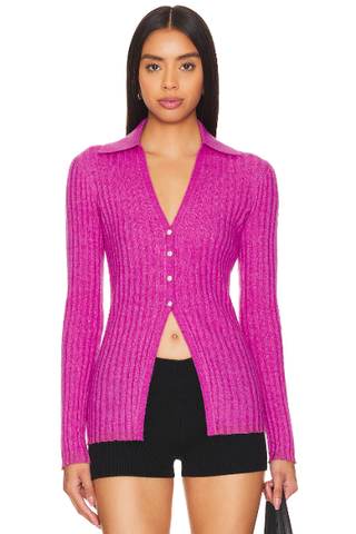 Guest in Residence Rib Button Cardigan