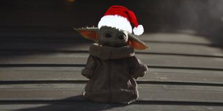 The Mandalorian's Baby Yoda in a Santa Hat