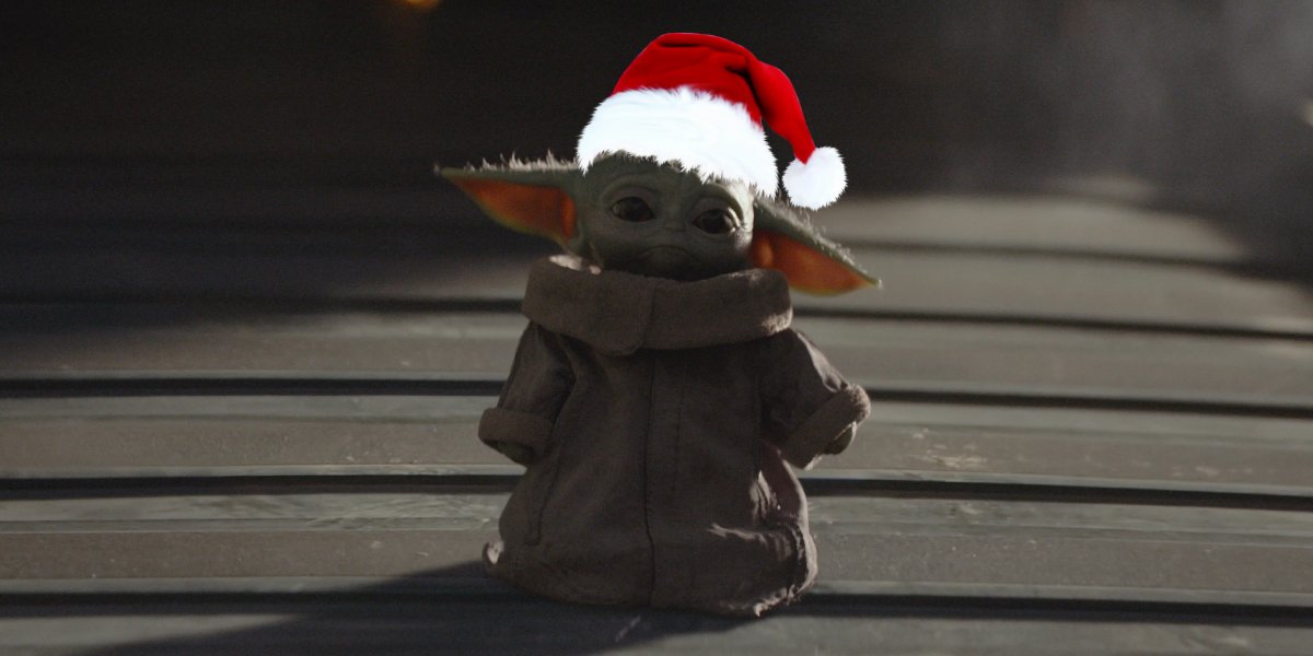 The Mandalorian&#039;s Baby Yoda in a Santa Hat