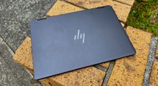 The closed lid of the HP Omnibook Ultra Flip, a new laptop from HP