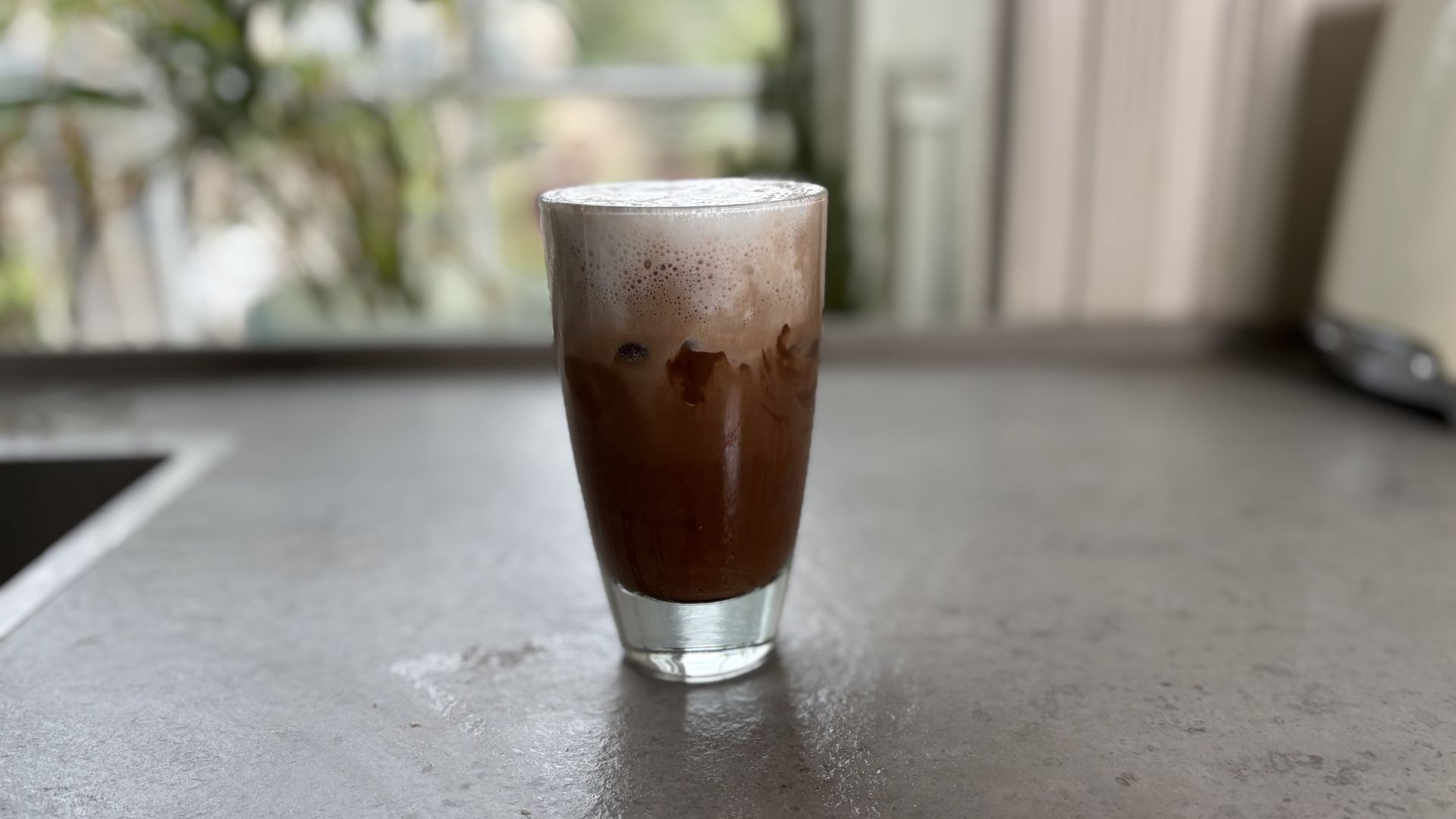 Iced chocolate made in the Smeg mini milk frother