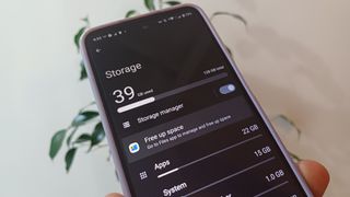 Storage settings on an Android phone