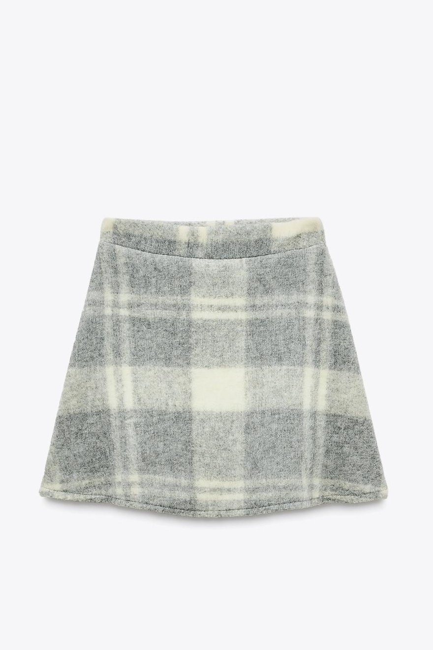 ZARA, Soft Plaid Short Skirt