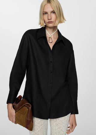 Black linen shirt