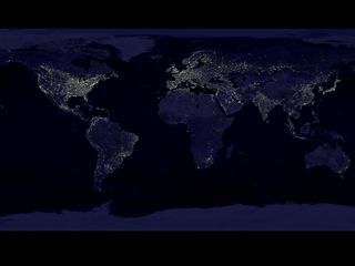 This composite image, which has become a popular poster, shows a global view of Earth at night, compiled from over 400 satellite images. NASA researchers have used these images of nighttime lights to study weather around urban areas.