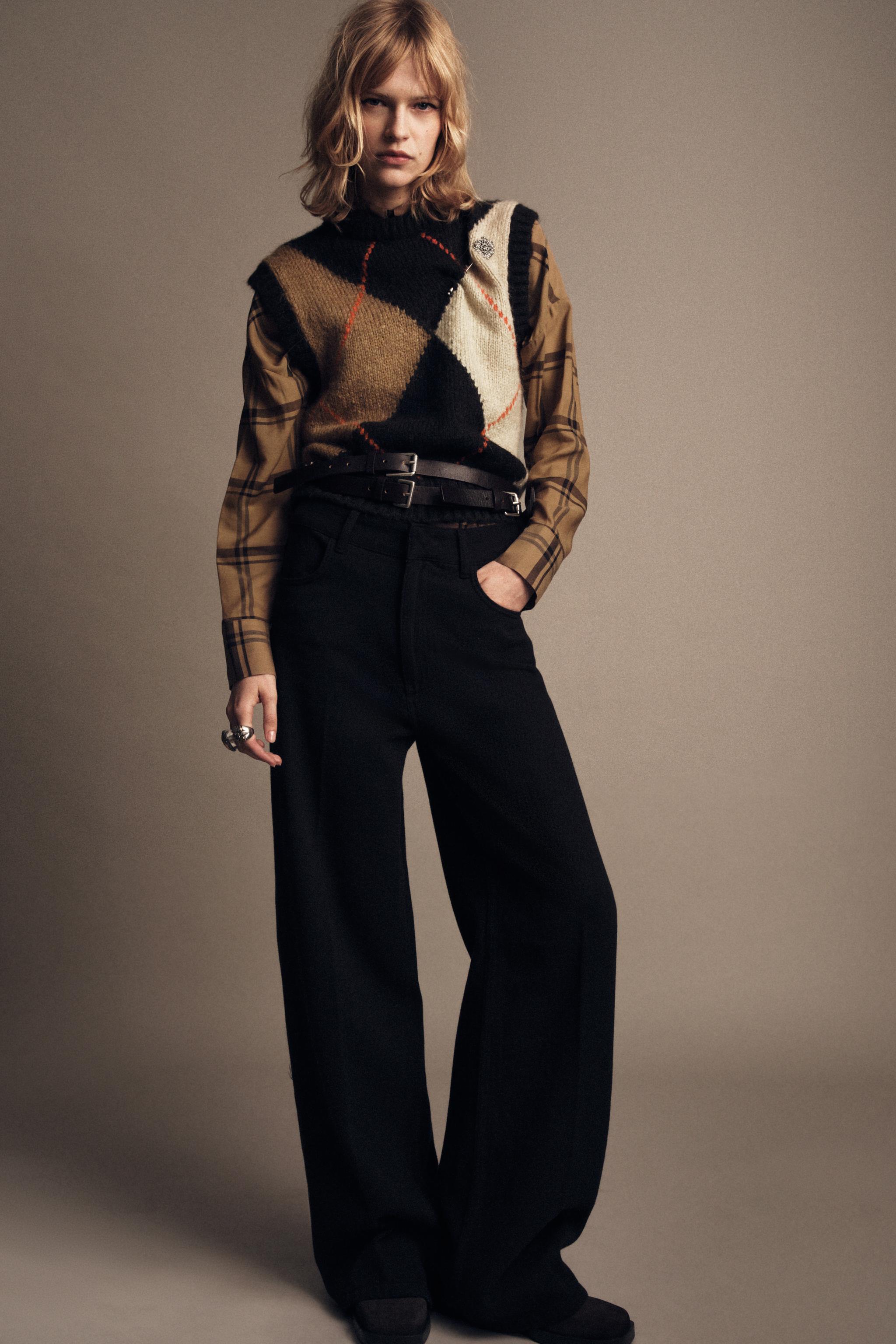 Argyle Knit Waistcoat Top