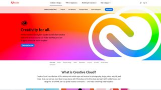 Adobe Creative Cloud's homepage