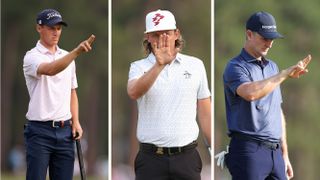 Tim Widing, Cam Smith and Justin Rose using AimPoint to read their putts at the US Open at Pinehurst No.2