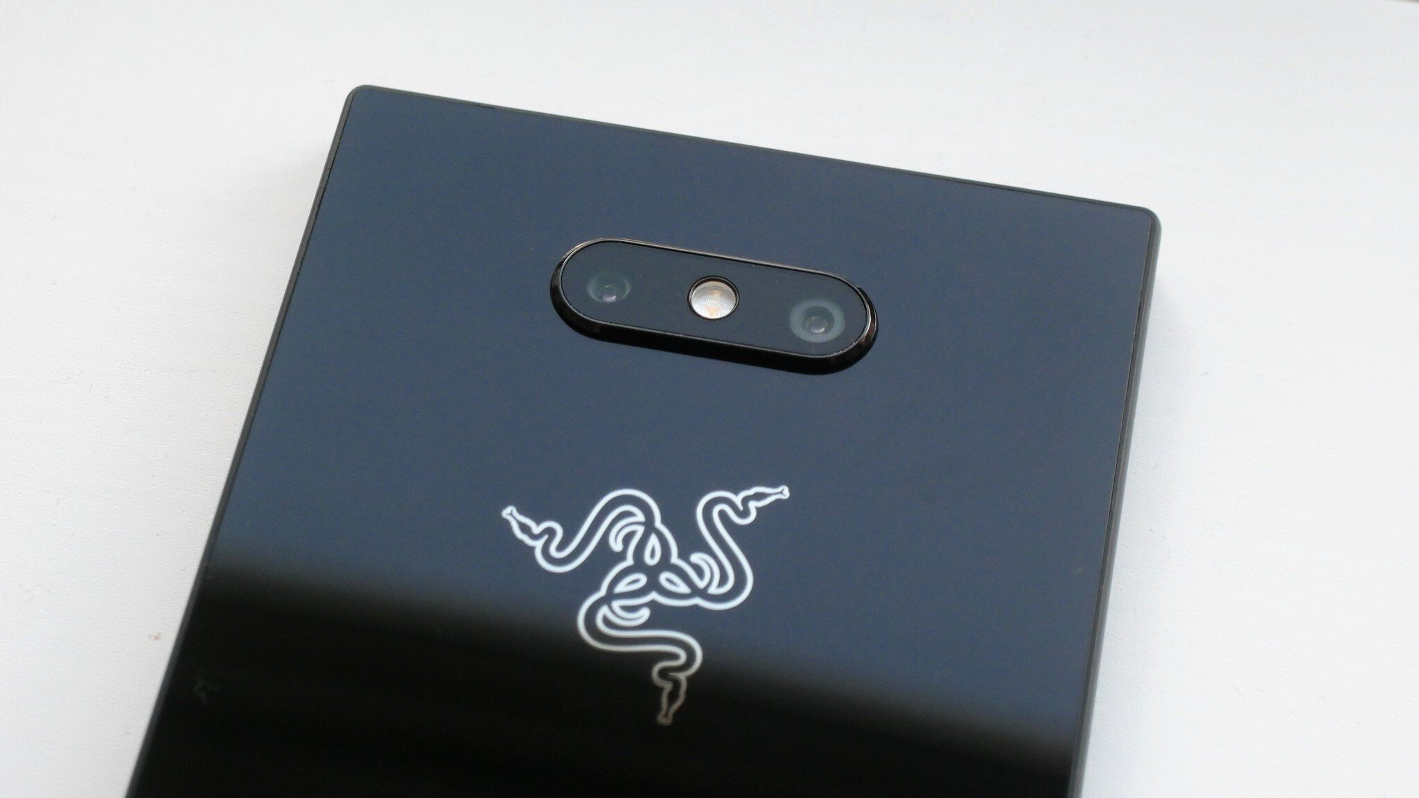 Razer Phone 2 backside showing the company logo and the camera