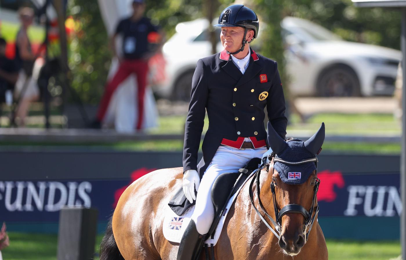 Gareth Hughes smiling at end of test at 2023 European Championships: competitive mindset