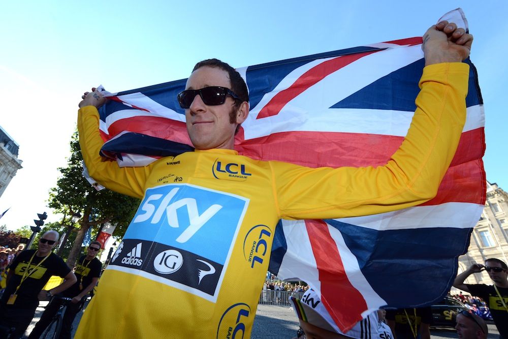 Bradley Wiggins after winning the 2012 Tour de France. Photo: Graham Watson
