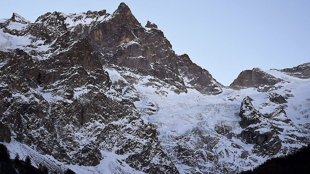 La Meije mountain and glacier in the French alps