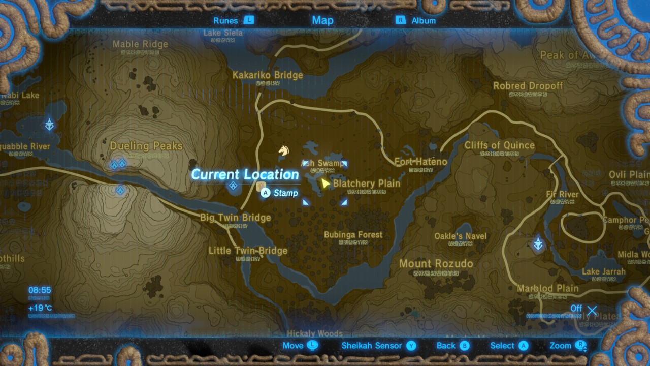 Increased map location of image hints for Kakariko Village / Ash Swamp Breath of the Wild Captured Memories collectibles