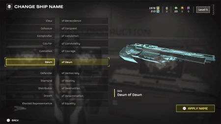 Helldivers 2 ship name list renaming