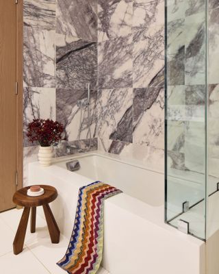 a classic marble bathroom