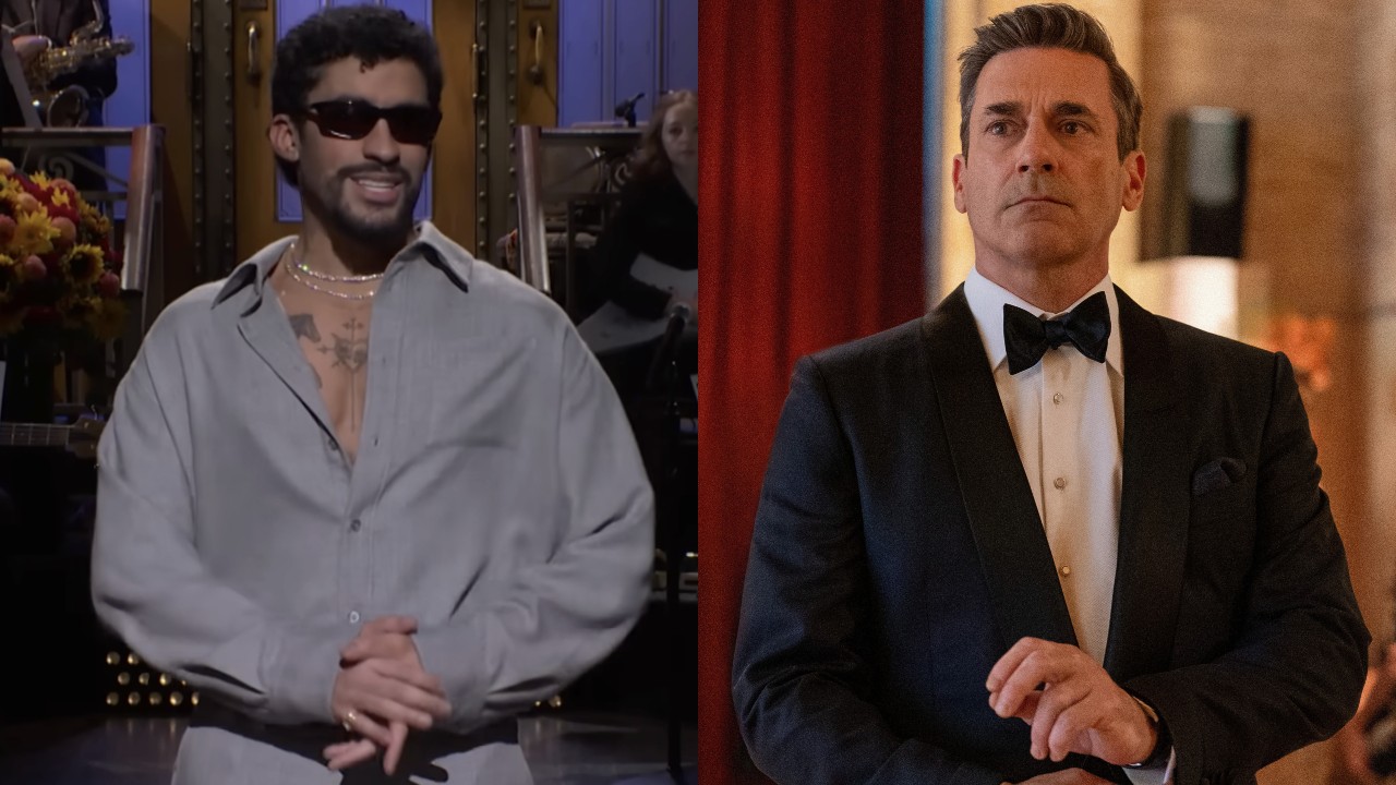 Bad Bunny appears on Saturday Night Live, while Jon Hamm stars in Your Friends and Neighbors.