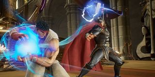 Ryu fights Thor in Marvel vs. Capcom Infinite