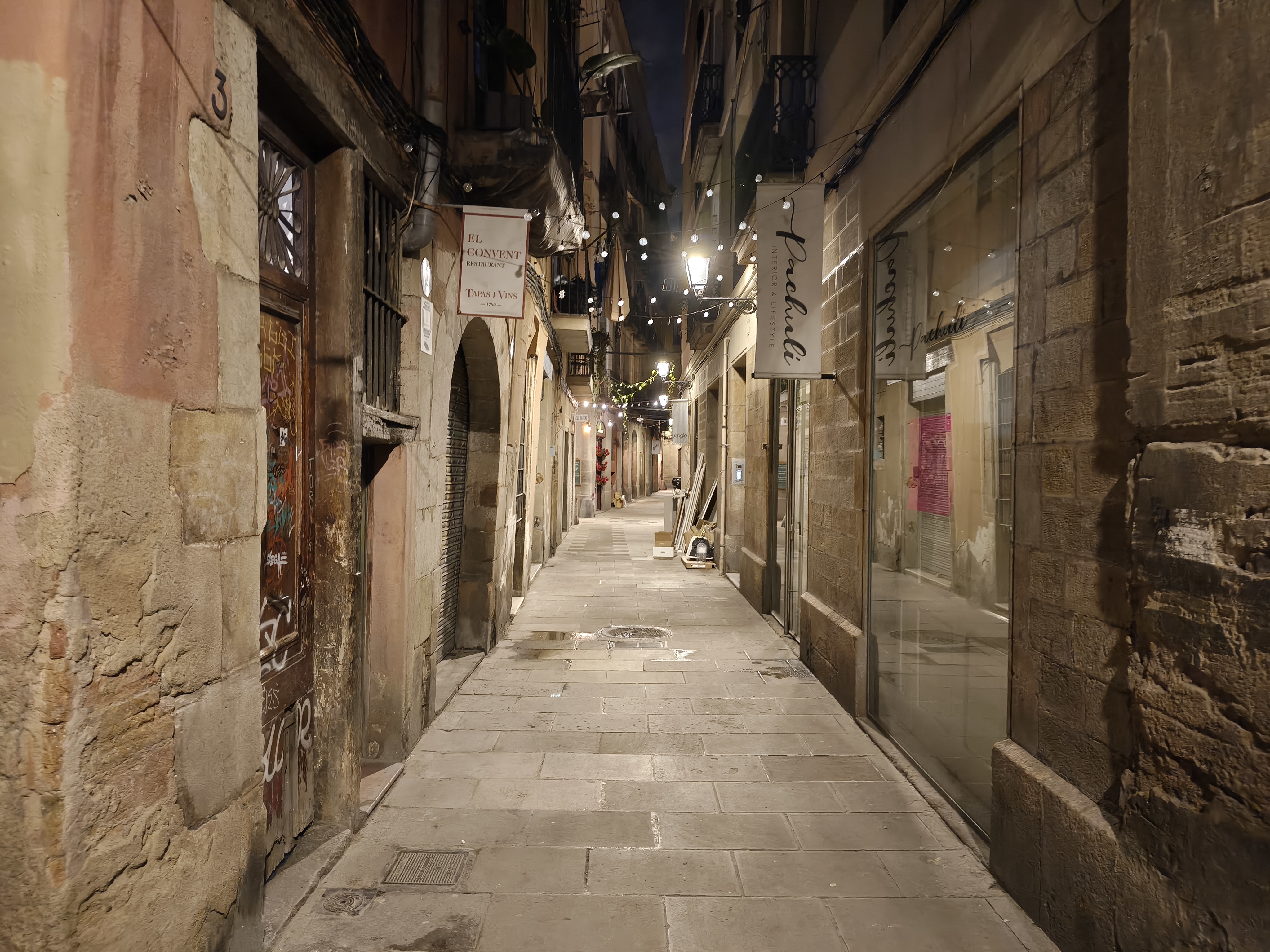 A brightly lit alleyway