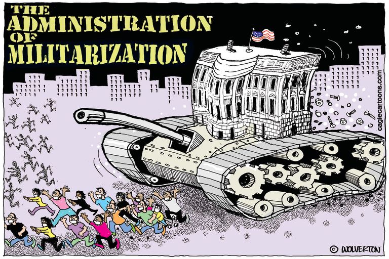 Political Cartoon U.S. Trump Portland militarization&amp;amp;nbsp;