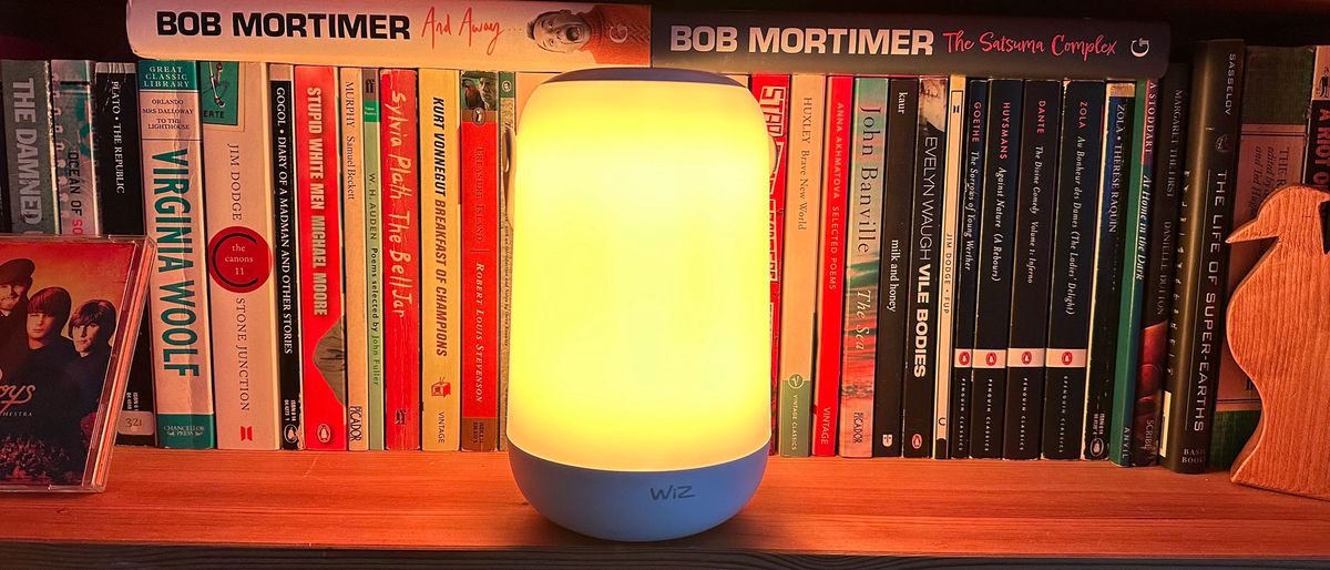 WiZ Luminaire Mobile Portable Light glowing thanks to its app settings