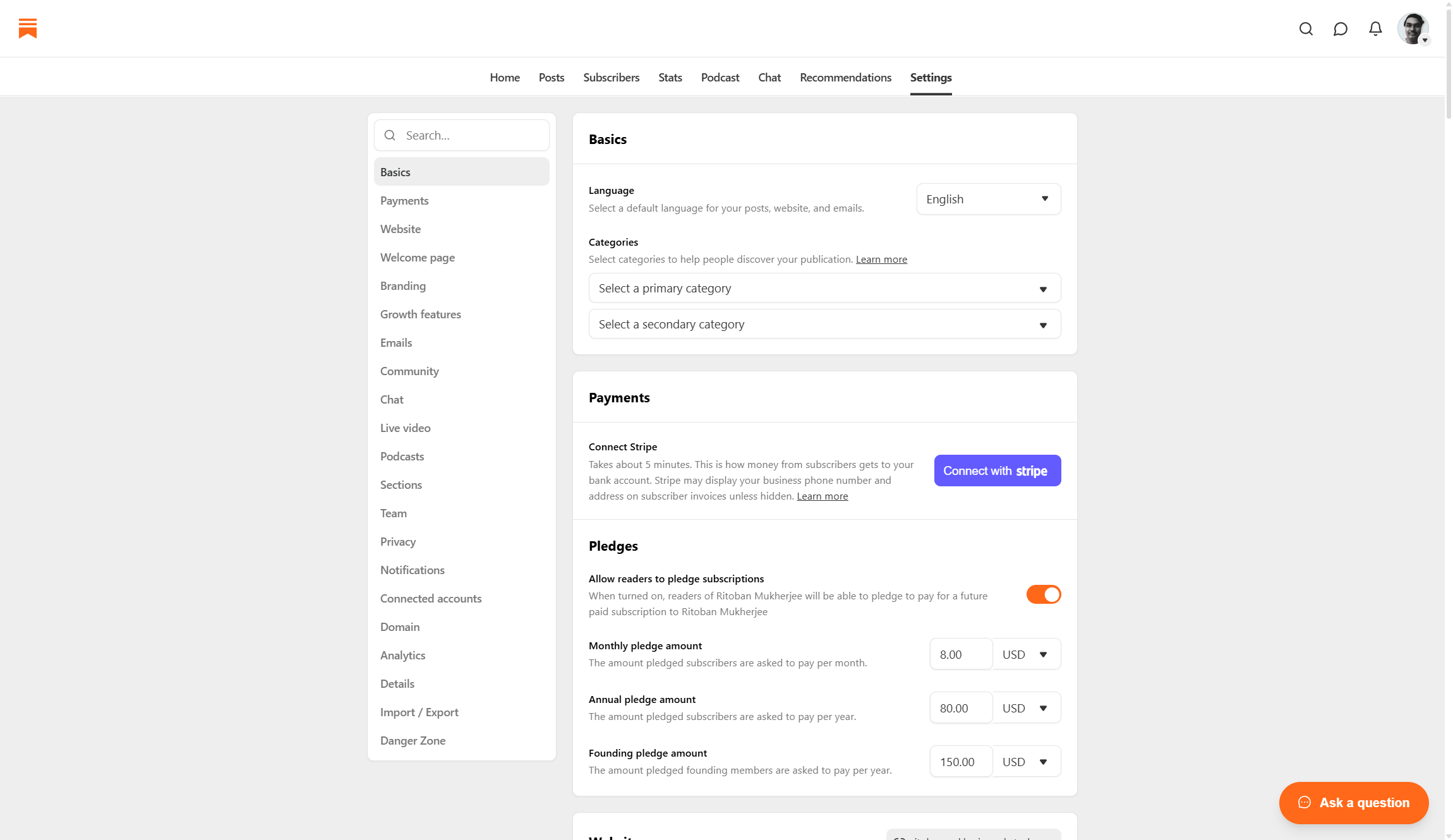 Substack payments and fees