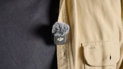 The DJI Mic 3 clipped to a shirt