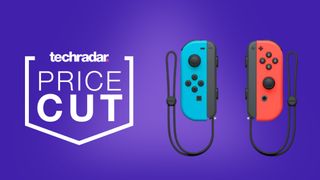 Nintendo Switch Joy-Cons on purple background