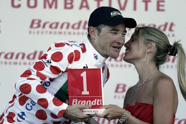 Stage 10 winner and mountains classification leader Thomas Voeckler (Europcar) was also named most combative rider of stage 10.