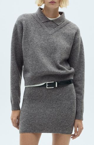 Combined Shirt Collar Sweater