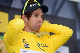 Michael Matthews in yellow after stage 2 at Paris-Nice.