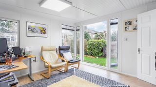 garden office with bi-fold doors