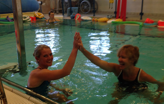 Reliving the high five with Sue