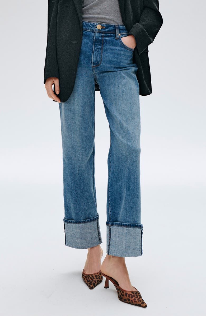 Sienna High Waist Cuffed Hem Wide Leg Jeans